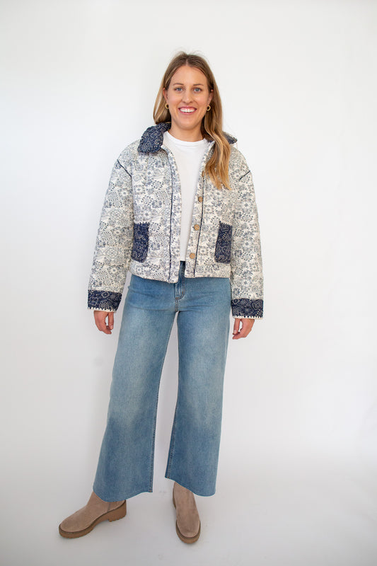 Quilted Bandana Print Jacket