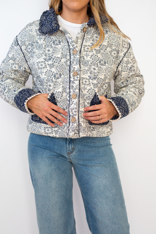 Quilted Bandana Print Jacket