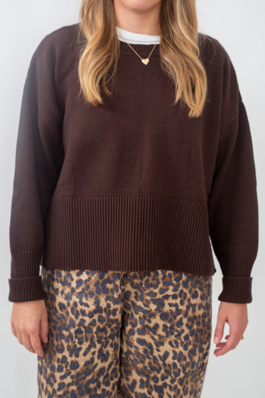 Cacao Side Slit Sweater