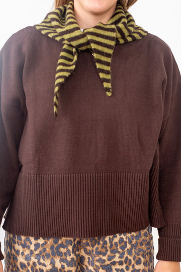 Wool Blend Striped Triangle Scarf