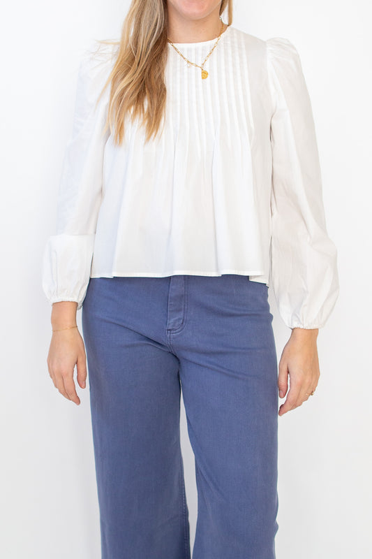 White Pleated Top