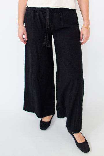 Linen Smocked Waist Pants