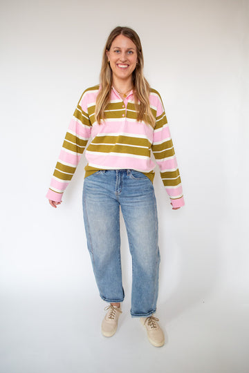 Striped Polo Knit Shirt