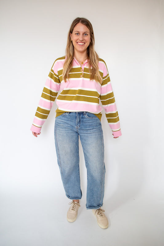 Striped Polo Knit Shirt