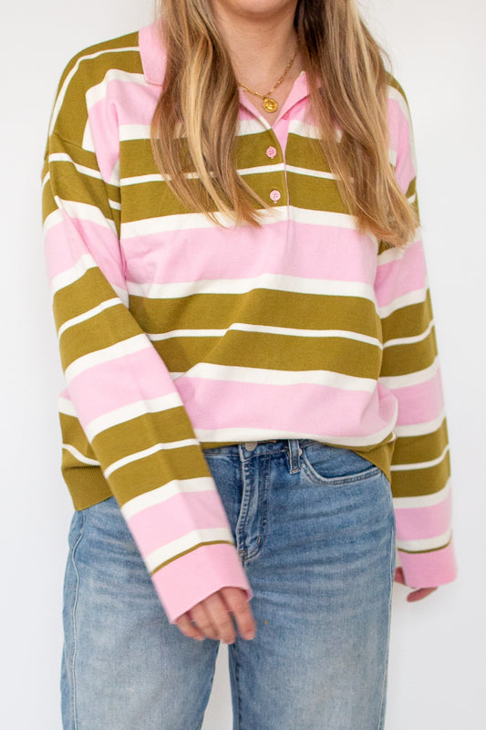 Striped Polo Knit Shirt