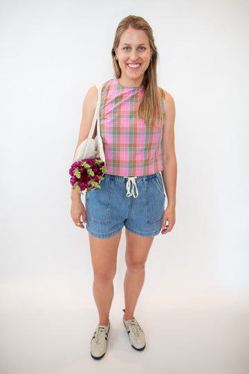Pink Plaid Top