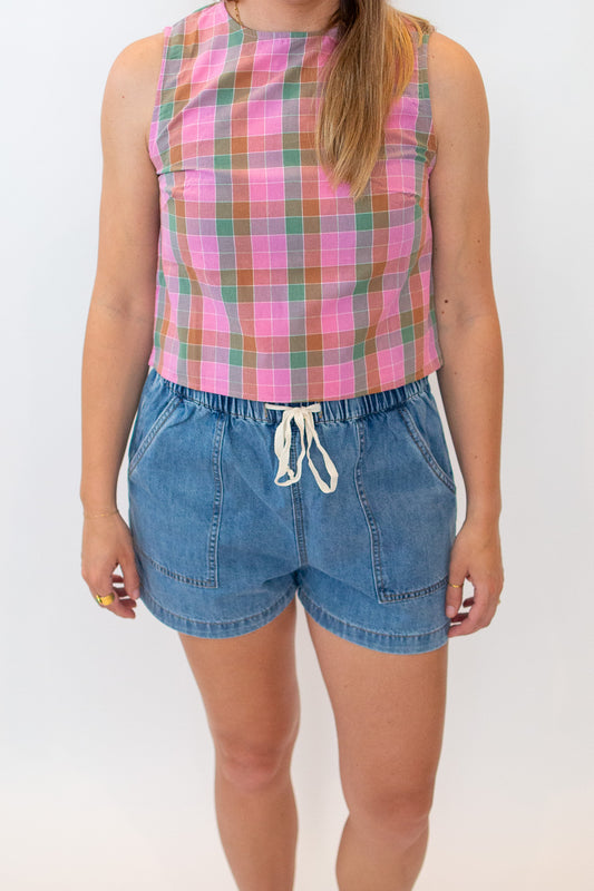Pink Plaid Top