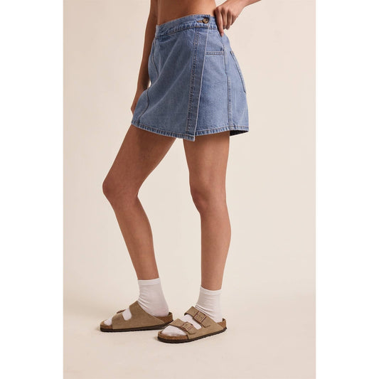 Denim Wrap Skort