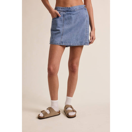 Denim Wrap Skort